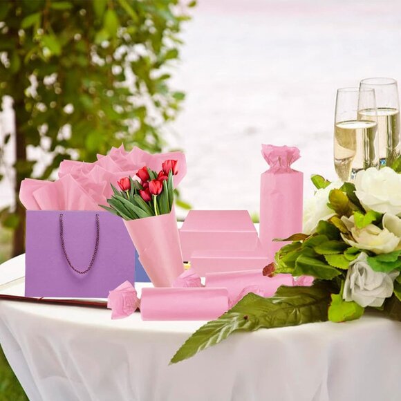 Greenii 500 pcs (480+20 free) Pink Tissue Paper - 20" x 30" Wrapping Tissue - Picture 6 of 7